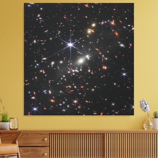 Webbs eerste Deep Field Uitzicht of the Universe Canvas Afdruk (Insitu (Woonkamer))