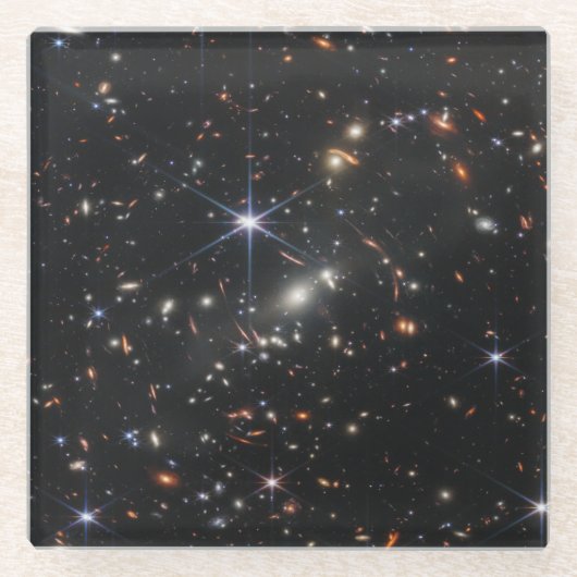 Webbs eerste Deep Field Uitzicht of the Universe Glazen Onderzetter (Voorkant)