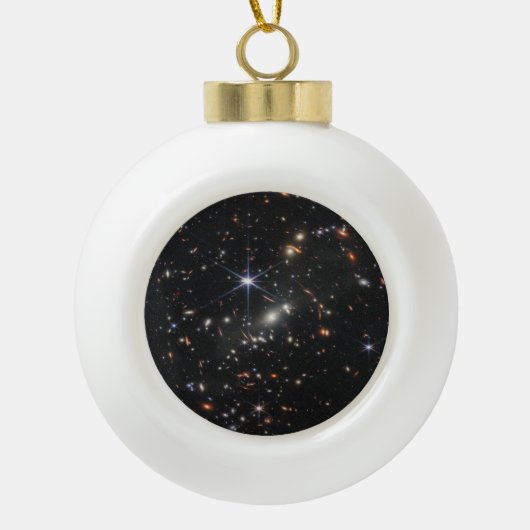 Webbs eerste Deep Field Uitzicht of the Universe Keramische Bal Ornament (Voorkant)