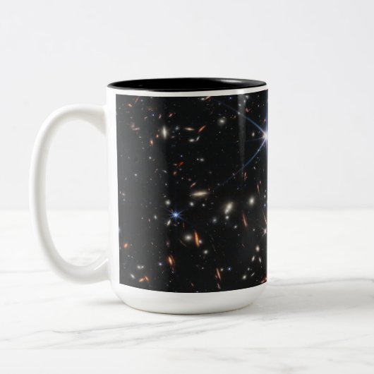 Webbs eerste Deep Field Uitzicht of the Universe Tweekleurige Koffiemok (Links)