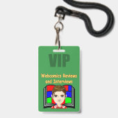 Webcomics-Reviewen en interviews-badge Badge (Voorkant met koord)