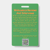 Webcomics-Reviewen en interviews-badge Badge (Achterkant)