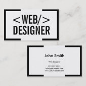 Webdesign standaard zwarte rand legant visitekaartje (Voorkant / Achterkant)