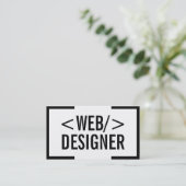 Webdesign standaard zwarte rand legant visitekaartje (Staand voorkant)