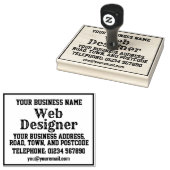 Webdesigner met naam, adres, enz rubberstempel (Gestempeld)