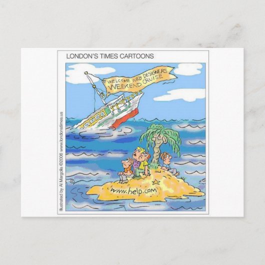 Webdesigners terreur cruiseschip grappige cadeaus briefkaart (Voorkant)