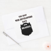 Webdeveloper heeft baarden, cadeau voor hem mannen vierkante sticker (Envelop)