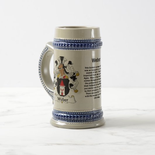 Weber Family Crest Stein Bierpul (Voorkant links)