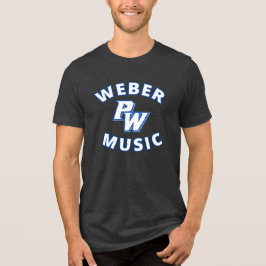 Weber Music (blauwe tekst) met nieuwe PW logo Tri-Blend Shirt
