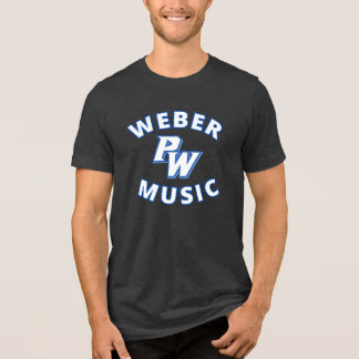Weber Music (blauwe tekst) met nieuwe PW logo Tri-Blend Shirt