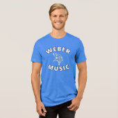 Weber Music (witte letters/zwarte omtrek) Tri-Blend Shirt (Voorkant volledig)