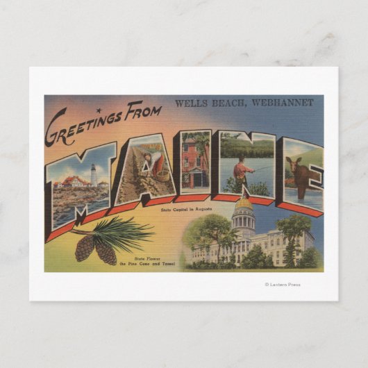 Webhannet, Maine (Wells Beach) Briefkaart (Voorkant)