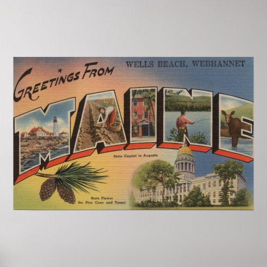 Webhannet, Maine (Wells Beach) Poster (Voorkant)