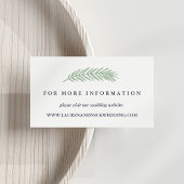 Webkaarten voor Holly en Pine Wedding Informatiekaartje