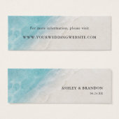 Webkaarten voor waterverf Ocean Beach Blue Weddens Mini Visitekaartjes (Voorkant /achterkant)