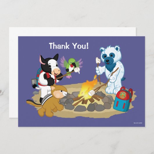 Webkinz | Campfire Marshmallows Bedankkaart (Voorkant / Achterkant)