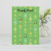 Webkinz Go Green Pattern Bedankkaart (Staand voorkant)