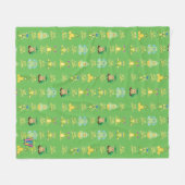 Webkinz Go Green Pattern Fleece Deken (Voorkant (Horizontaal))