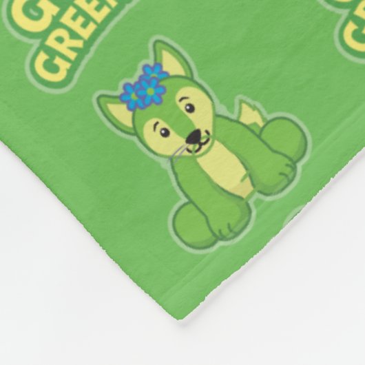 Webkinz Go Green Pattern Fleece Deken (Hoek)