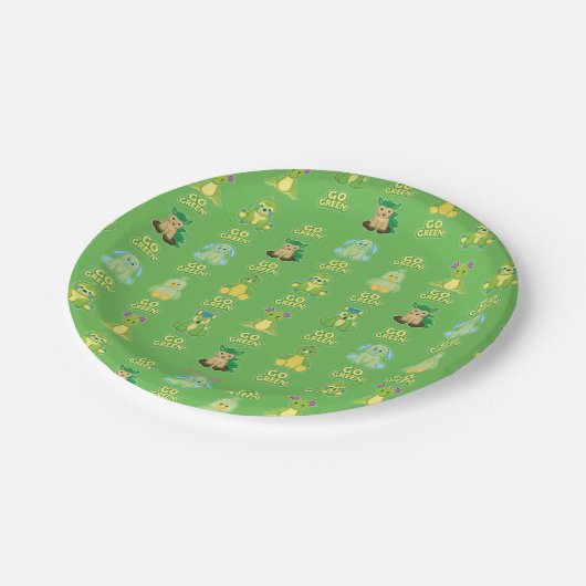 Webkinz Go Green Pattern Papieren Bordje (Gekanteld)