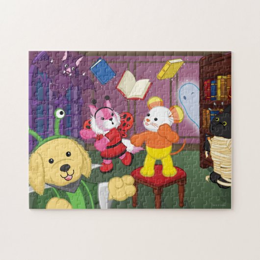 Webkinz Halloween Reading Room Legpuzzel (Horizontaal)