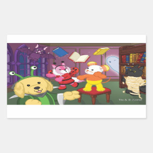 Webkinz Halloween Reading Room Rechthoekige Sticker