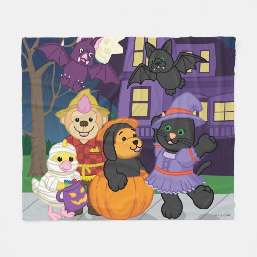 Webkinz Halloween Trick or treat Fleece Deken (Voorkant (Horizontaal))