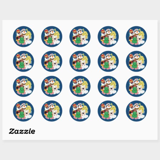 Webkinz Holiday Pets Ronde Sticker (Vel)