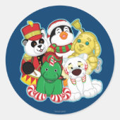 Webkinz Holiday Pets Ronde Sticker (Voorkant)