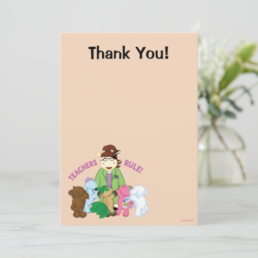 Webkinz: Leerkrachten-regel! Bedankkaart (Staand voorkant)