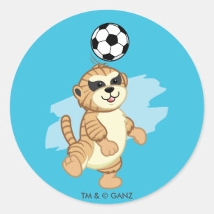 Webkinz   Meerkat Voetbal 2 Ronde Sticker