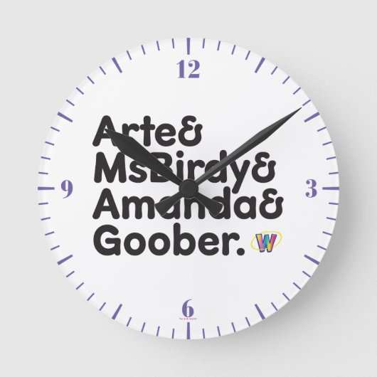 Webkinz Names Design Ronde Klok (Voorkant)