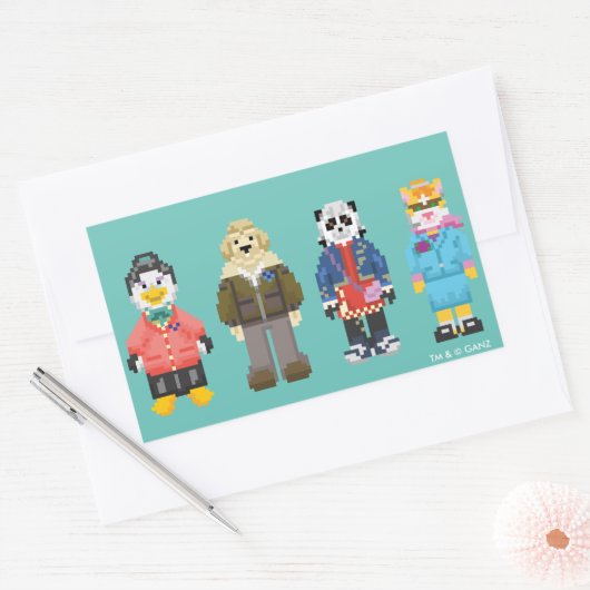 Webkinz Pixel Hosts Rechthoekige Sticker (Envelop)