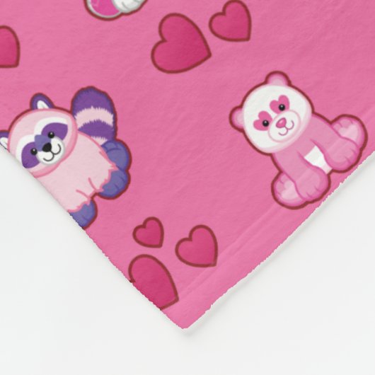 Webkinz Valentijn Pattern Fleece Deken (Hoek)