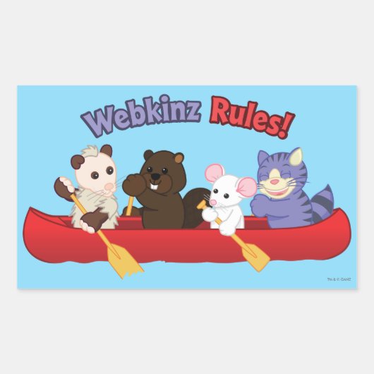 Webkinz | Webkinz Rules Canoe Trip 2 Rechthoekige Sticker (Voorkant)