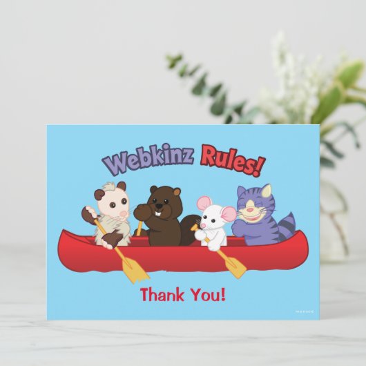 Webkinz | Webkinz Rules Canoe Trip Bedankkaart (Staand voorkant)