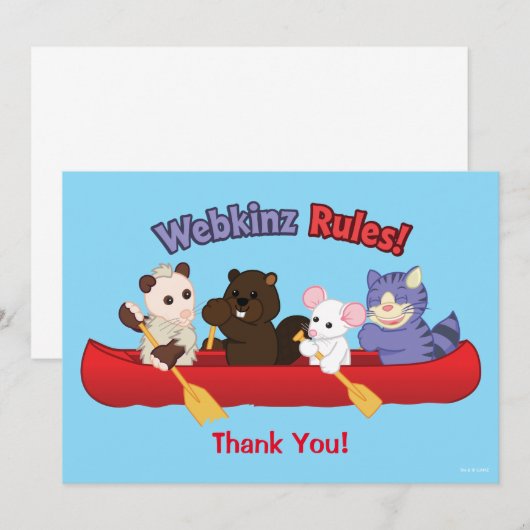 Webkinz | Webkinz Rules Canoe Trip Bedankkaart (Voorkant / Achterkant)