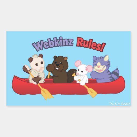 Webkinz | Webkinz Rules Canoe Trip Rechthoekige Sticker (Voorkant)