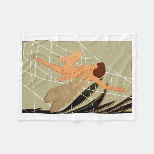 "Webklimmer" Fleece Baby Blanket (Voorkant (Horizontaal))