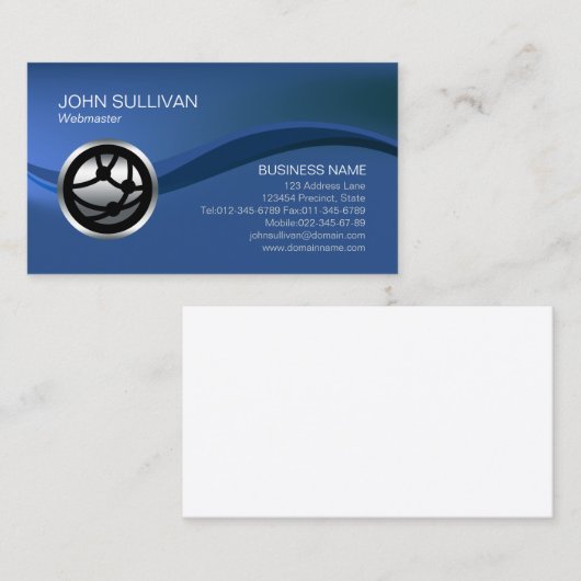 Webmaster Internet Wereldbol-netwerkpictogram Visitekaartje (Voorkant / Achterkant)