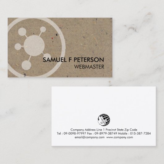 Webmaster Network Points Icon Visitekaartje (Voorkant / Achterkant)