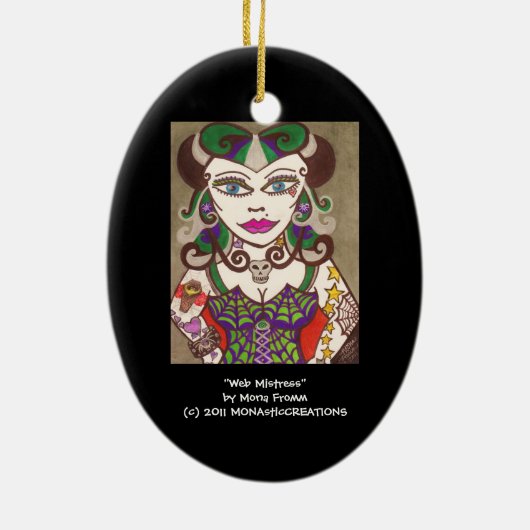 "Webmistress" Keramisch Ornament (Achterkant)