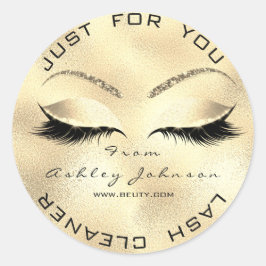 Webnaam Beauty Salon Glitter Glam Lash Cleaner Ronde Sticker