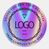 Webnaam logo - Bedrijfs-holografisch bedankt Ronde Sticker (Voorkant)