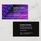 Webontwerp-1-sjabloon voor visitekaartjes (paars) (Voorkant / Achterkant)