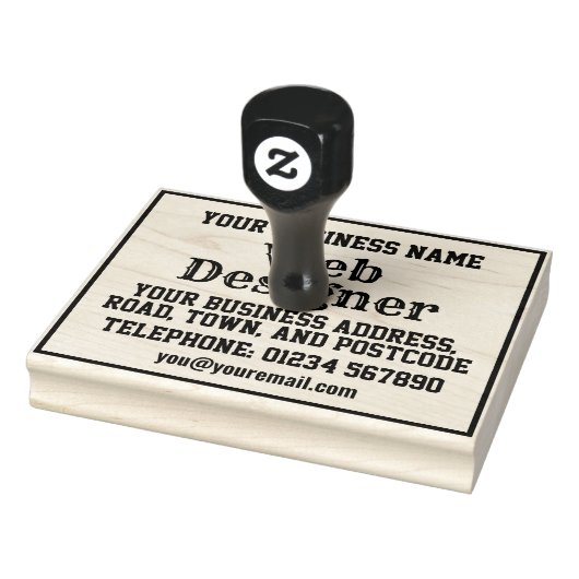 Webontwerper met naam, adres, enz rubberstempel (Stempel)