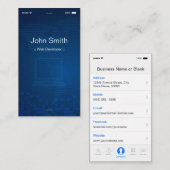 Webontwikkelaar - Apple iOS  flat Design Visitekaartje (Voorkant / Achterkant)