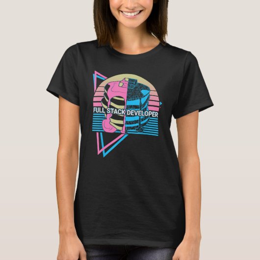 Webontwikkelaar programmeur codering Full Stack on T-shirt (Voorkant)