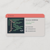 webontwikkelaar visitekaartje (Achterkant)