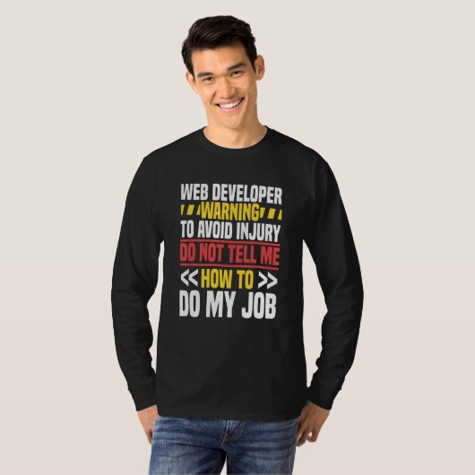 Webontwikkelaar Website Programmeur Coder Computer T-shirt (Voorkant volledig)